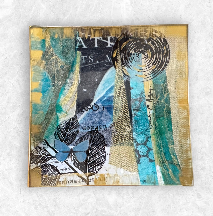 Blue Flutter Art Glass