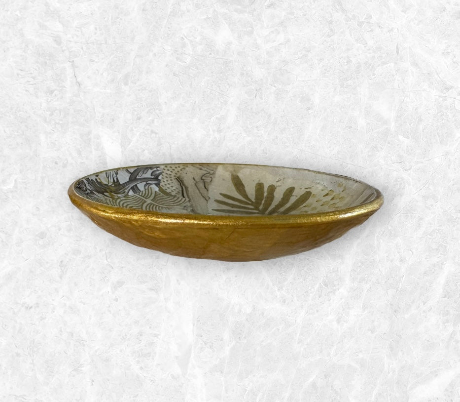 Golden Hour Butterfly Art Glass Bowl