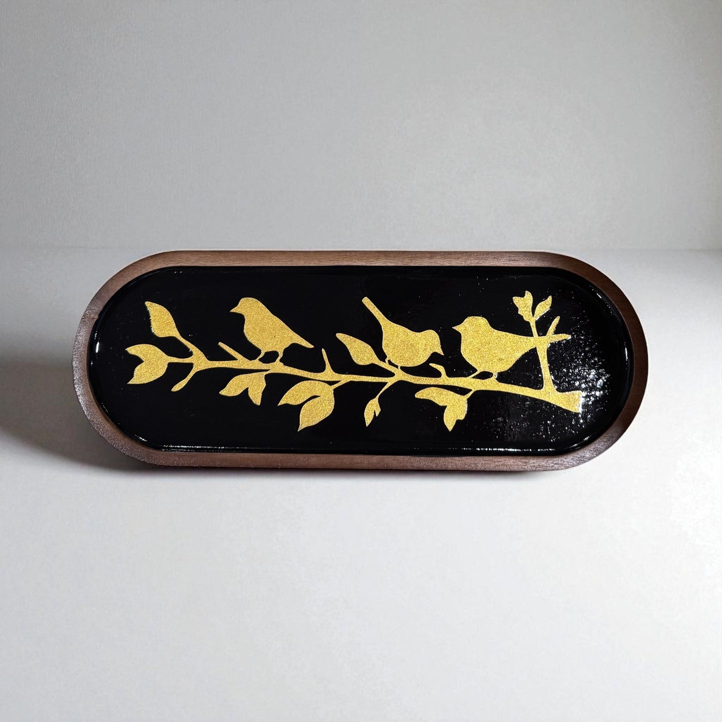 Hand Painted Long Wood Trays