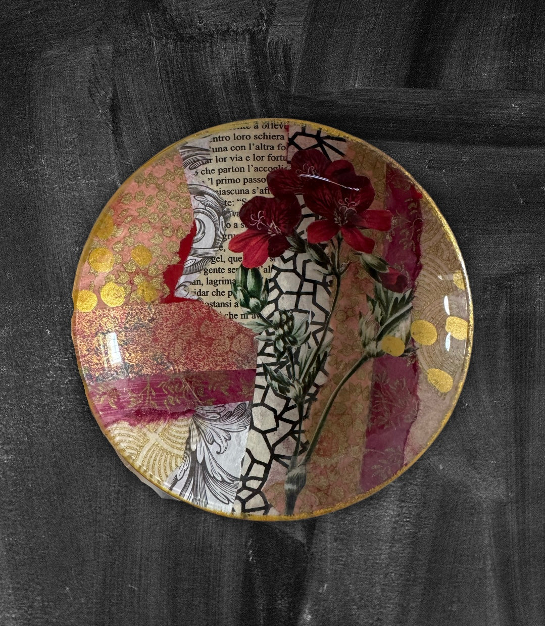 Red Pop Art Glass Bowl