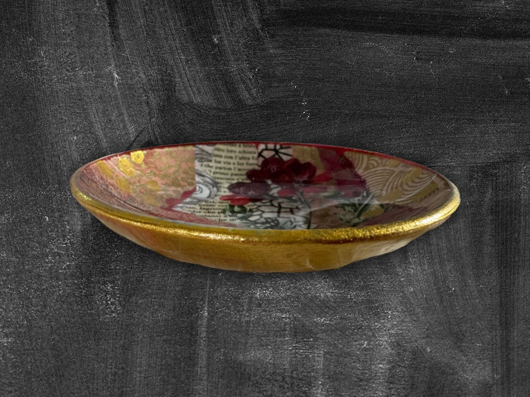 Red Pop Art Glass Bowl