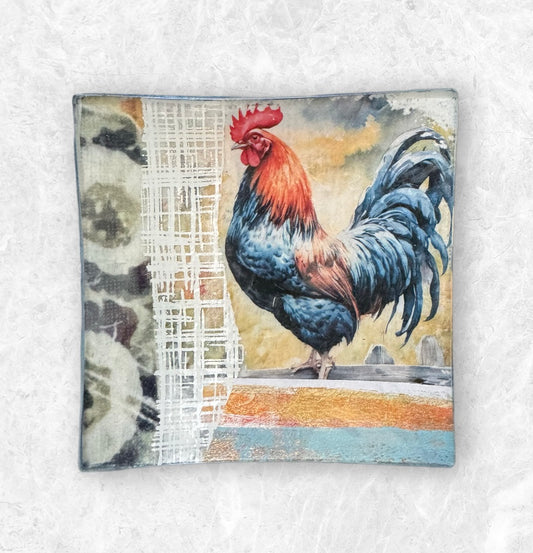 Rooster Mini Art Glass