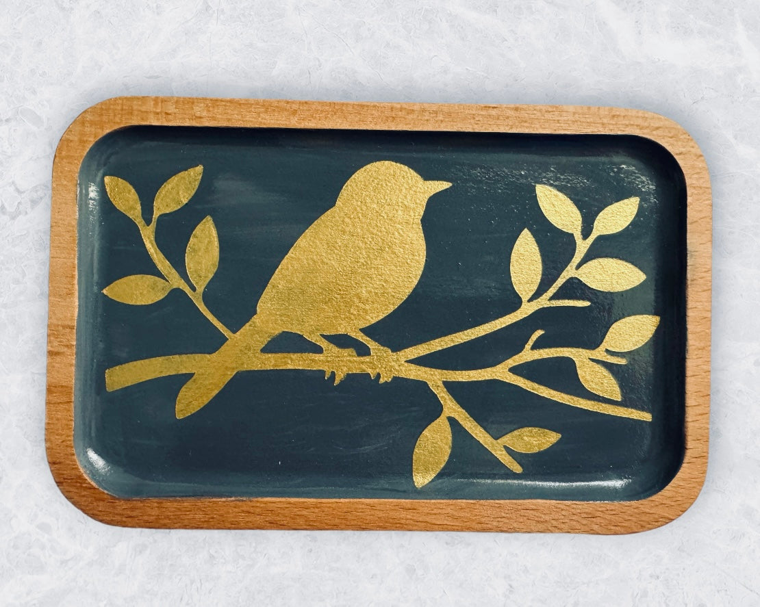 Golden Tweetie Wood Tray