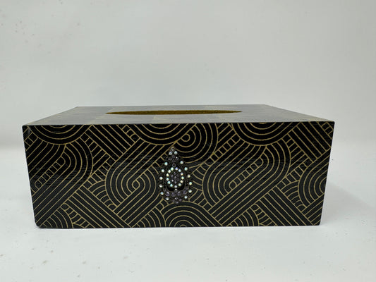 Vintage Black & Gold Deco Tissue Box