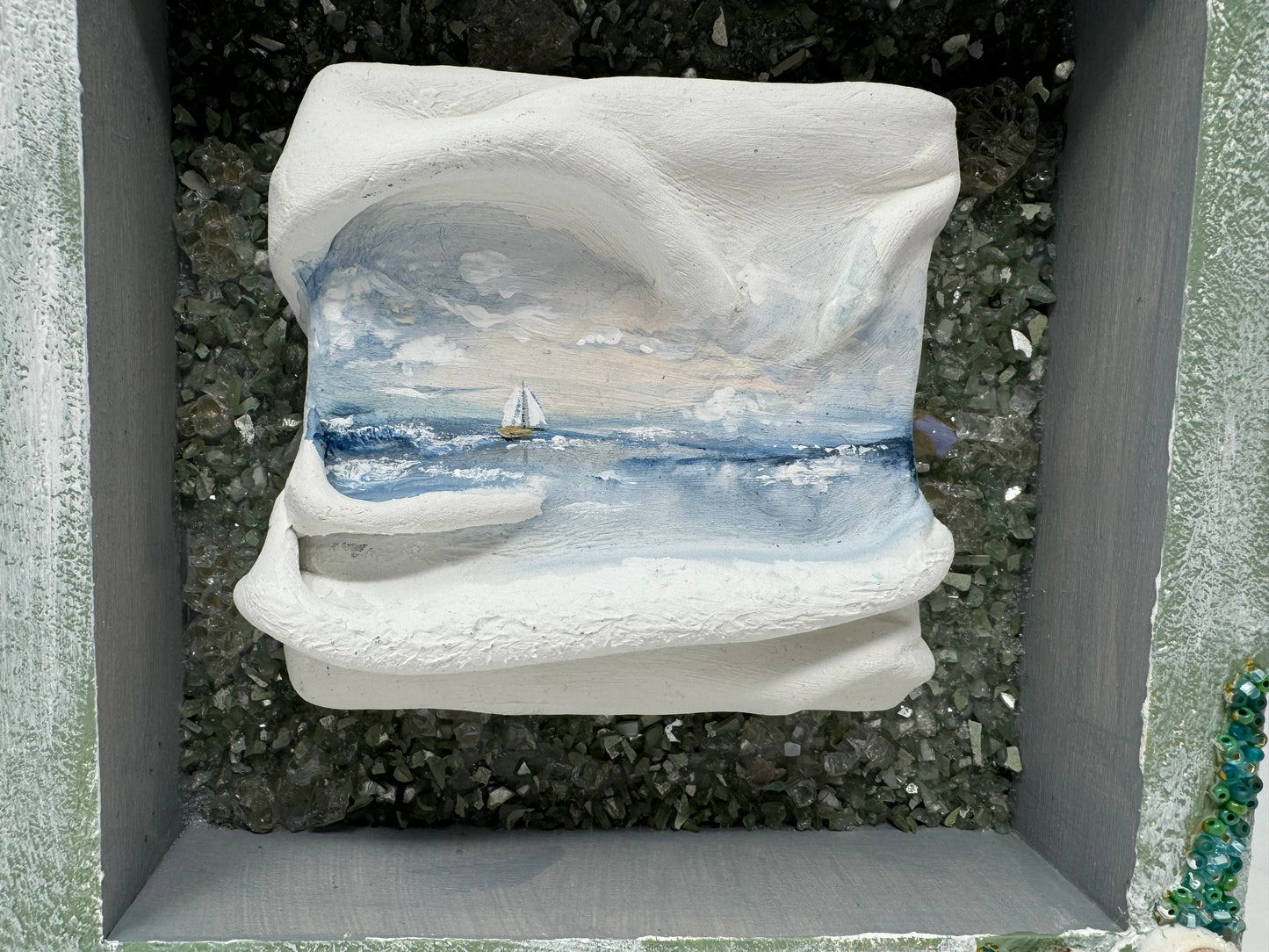 Coastal Painting on Clay