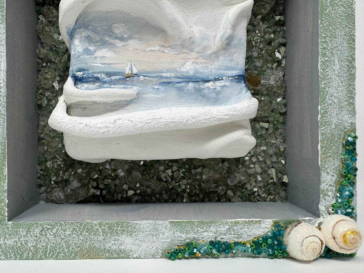 Coastal Painting on Clay