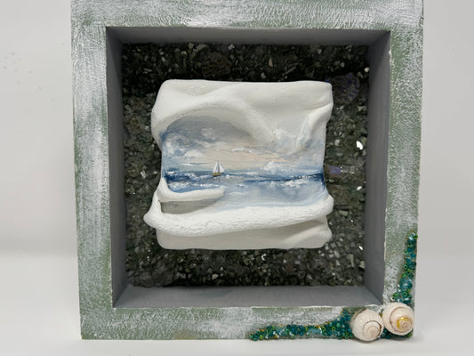 Coastal Painting on Clay
