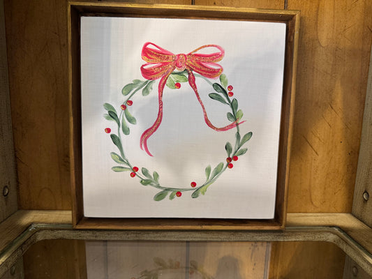 Framed Wreath Painting