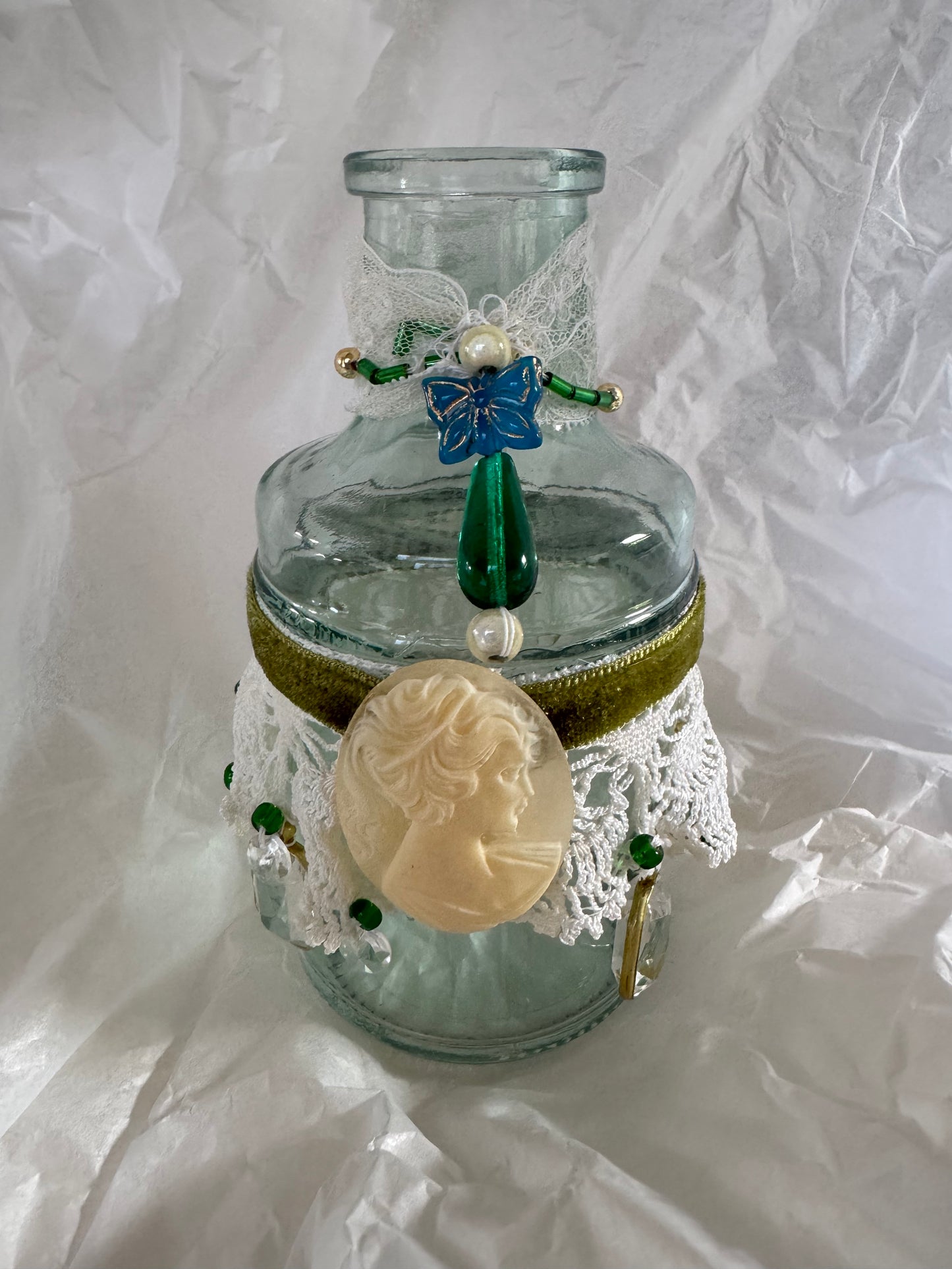 Green Cameo Bottle