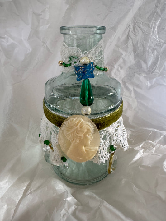 Green Cameo Bottle