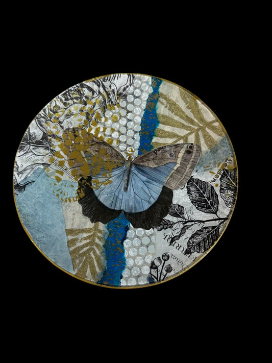 Large Butterfly Art Glass