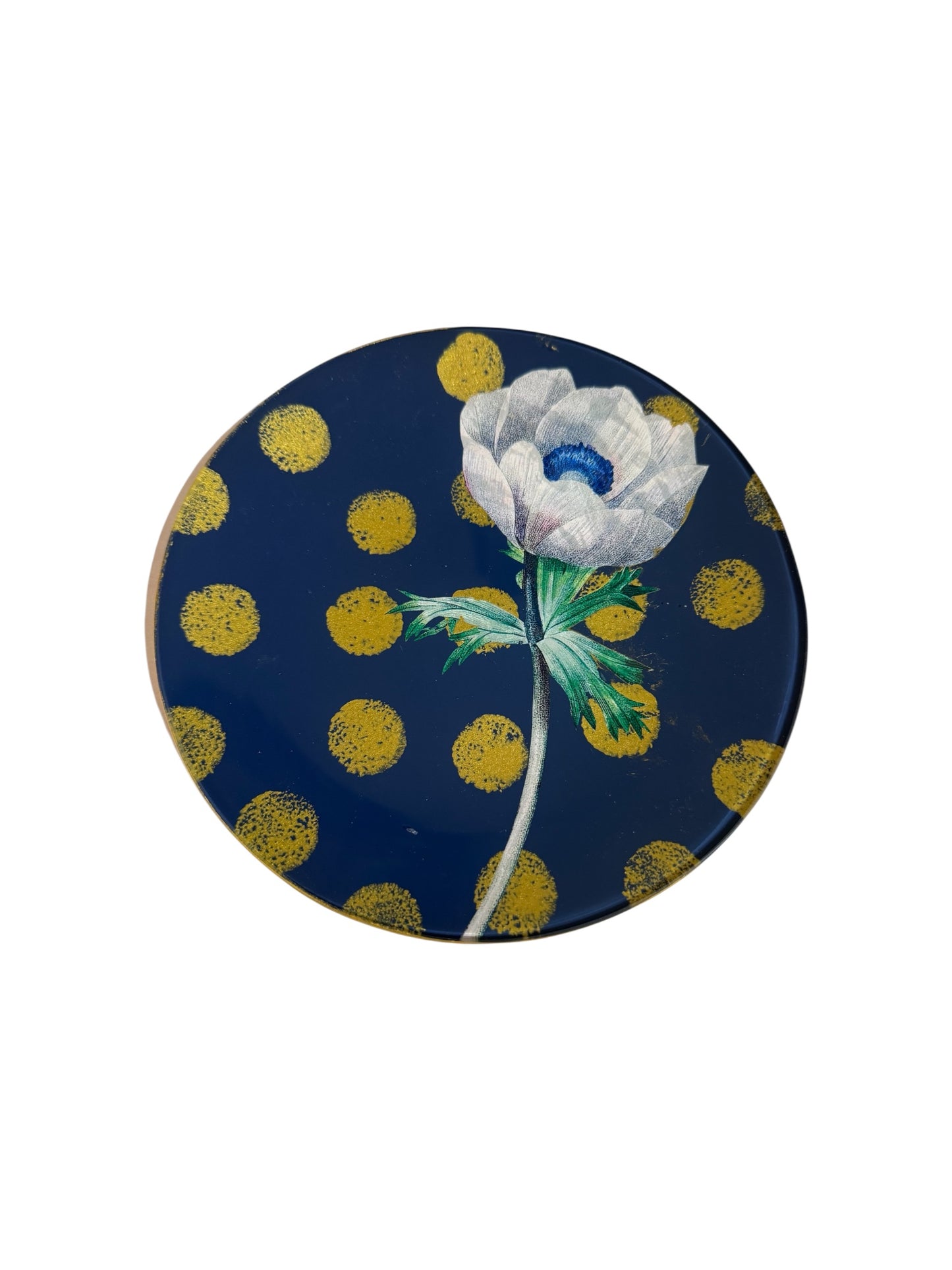 Large Dot Floral Art Glass