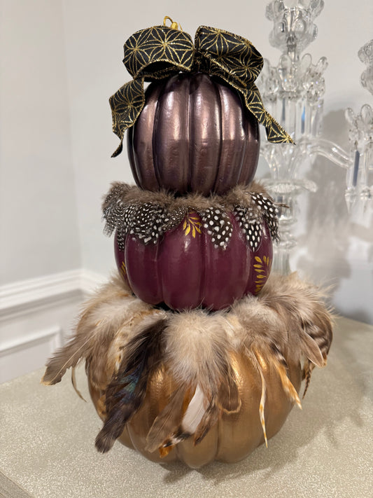 Purple Feathered Pumpkins