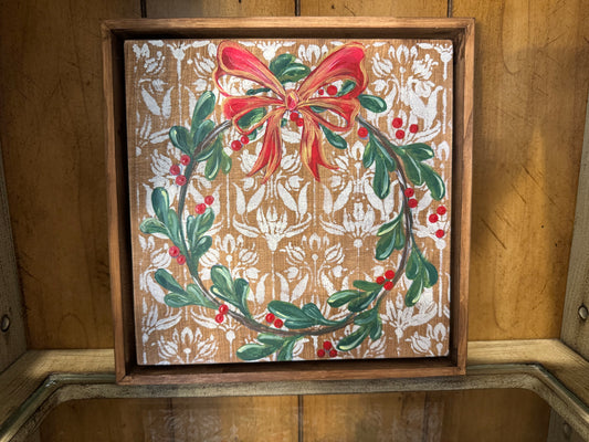 Mistletoe Wreath Painting